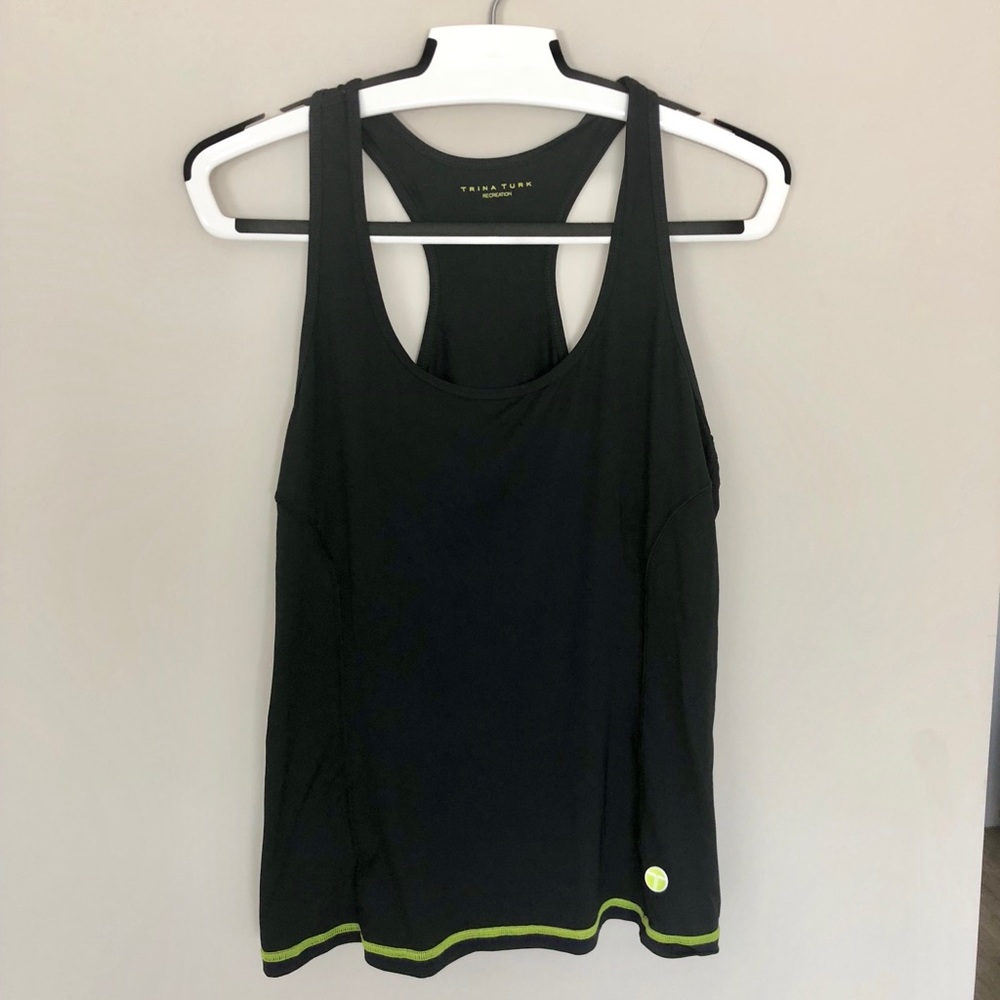 Trina Turk Black Workout Tank Top Size Large